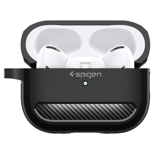 Spigen Rugged Armor fekete ütésálló szilikon tok Airpods Pro 1/2