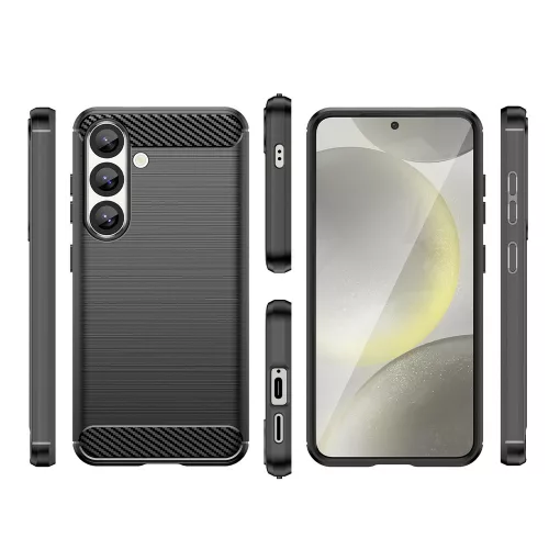 Google Pixel 10 Pro, Carbon mintás rugalmas szilikon tok - Fekete
