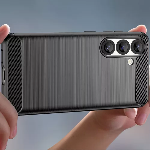 Google Pixel 10 Pro, Carbon mintás rugalmas szilikon tok - Fekete