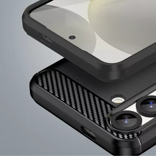 Google Pixel 10 Pro, Carbon mintás rugalmas szilikon tok - Fekete