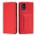 Samsung Galaxy A13 5G - Kinyitható tok, Ökobőrből, kártyatartóval, állványfunkcióval, mágneses záródással - Piros - Magnet Card Case