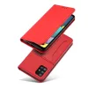 Samsung Galaxy A13 5G - Kinyitható tok, Ökobőrből, kártyatartóval, állványfunkcióval, mágneses záródással - Piros - Magnet Card Case