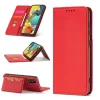 Samsung Galaxy A13 5G - Kinyitható tok, Ökobőrből, kártyatartóval, állványfunkcióval, mágneses záródással - Piros - Magnet Card Case