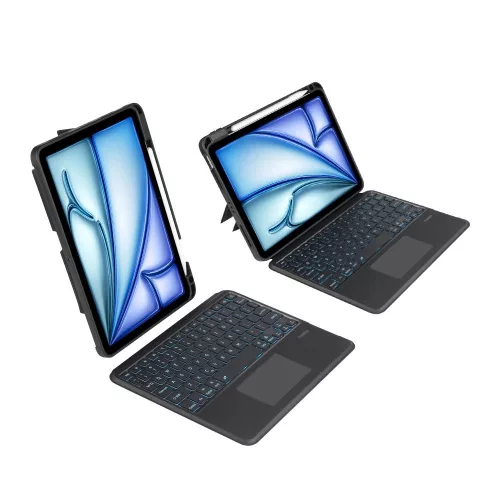 Tech-Protect Pen Tartó + Billentyűzet Tok Apple iPad Air 10.9" 4th / 5th gen. (2020-2022) / 11" 6th gen. (2024) - Fekete