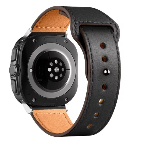 Tech-Protect Leatherfit Szíj Samsung Galaxy Watch Ultra (47mm) - Fekete