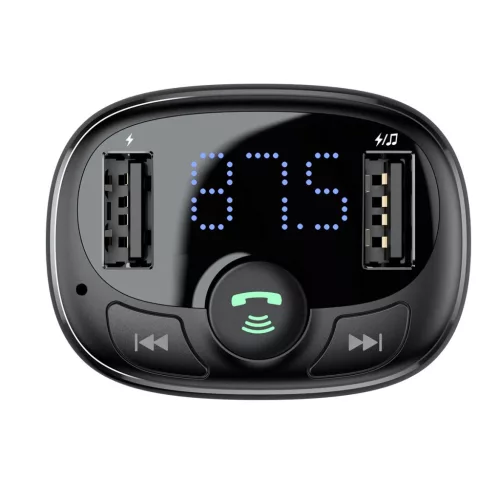 Baseus fekete Bluetooth transzmitter/autós töltő S-09A