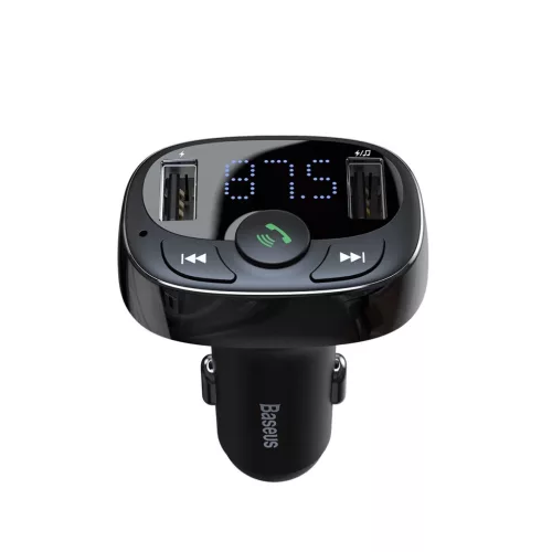 Baseus fekete Bluetooth transzmitter/autós töltő S-09A