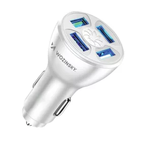 Wozinsky WCCAW 50W 4x USB-A QC autós töltő - Fehér