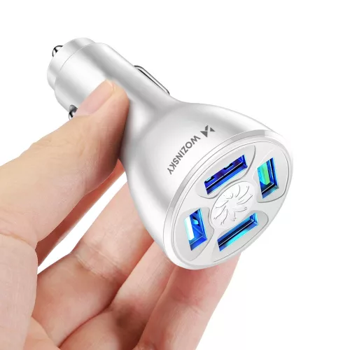Wozinsky WCCAW 50W 4x USB-A QC autós töltő - Fehér