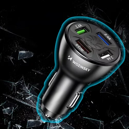 Wozinsky WCCAW 50W 4x USB-A QC autós töltő - Fehér