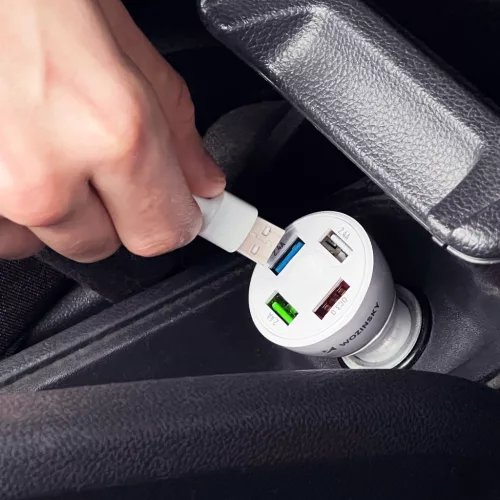 Wozinsky WCCAW 50W 4x USB-A QC autós töltő - Fehér