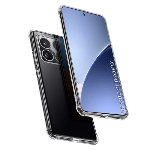 Xiaomi 15 Pro, Rugalmas, ütésálló tok - Átlátszó - Techsuit Shockproof Clear Silicone 