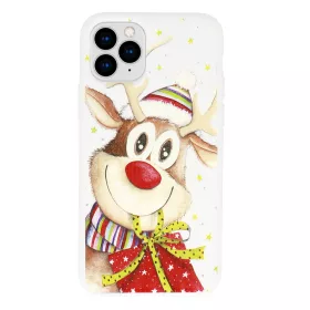   Karácsony mintás szilikon tok iPhone 13 Mini - Rénszarvasos