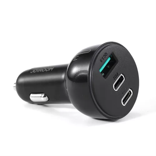 Autós Töltő 70W - 3 porttal (1 x USB, 2 x USB-C) - Fekete - Joyroom (JR-CL26) 