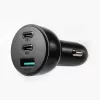 Autós Töltő 70W - 3 porttal (1 x USB, 2 x USB-C) - Fekete - Joyroom (JR-CL26) 