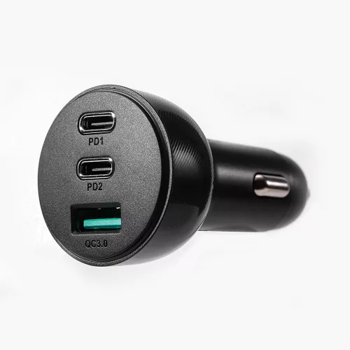 Autós Töltő 70W - 3 porttal (1 x USB, 2 x USB-C) - Fekete - Joyroom (JR-CL26) 