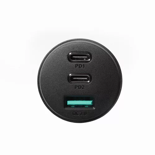 Autós Töltő 70W - 3 porttal (1 x USB, 2 x USB-C) - Fekete - Joyroom (JR-CL26) 