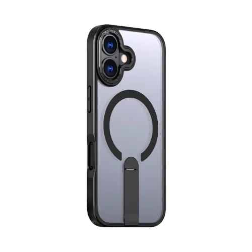 Hybrid Armor X tok iPhone 17-hez MagSafe-kompatibilis kitámasztóval - Fekete
