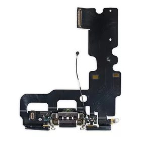   Audio és töltő csatlakozó flex kábel iPhone 7 (4.7"), eredeti, fekete
