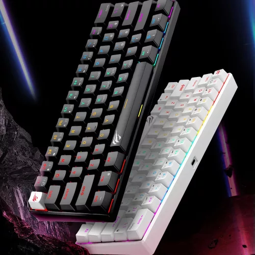 Gamer billentyűzet - USB-C, RGB világítás - Fekete - Havit KB903L