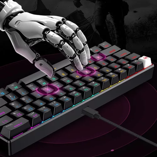 Gamer billentyűzet - USB-C, RGB világítás - Fekete - Havit KB903L