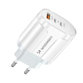   Wozinsky WWCUCW fali töltő adapter 60 W, 2x USB-C 1x USB-A QC - fehér