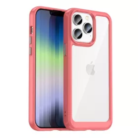 Space ütésálló átlátszó piros tok (iPhone 15)