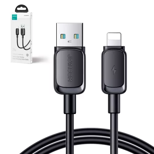 Joyroom Multi-Color Series A14 Lightning / USB-A 2.4A 1.2 m kábel - Fekete