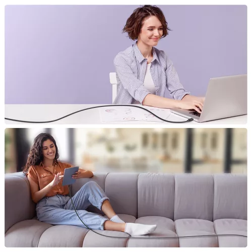 Joyroom Multi-Color Series A14 Lightning / USB-A 2.4A 1.2 m kábel - Fekete