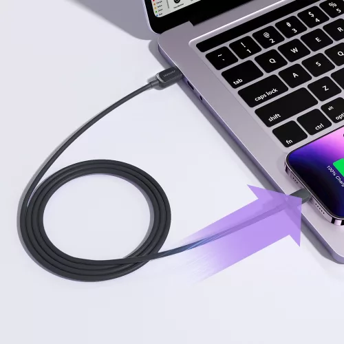 Joyroom Multi-Color Series A14 Lightning / USB-A 2.4A 1.2 m kábel - Fekete