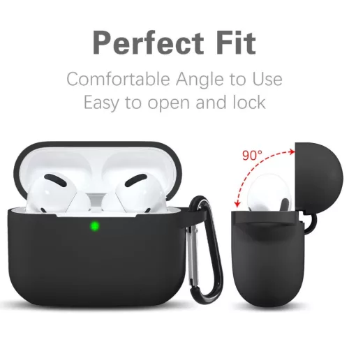Techsuit - Szilikon tok - AirPods Pro 1 / 2 - Fekete