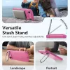 iPhone 17 Air, Ütésálló MagSafe-es tok, kitámasztóval, háromrétegű védelemmel - Rózsaszín - ESR - Cyber Armor Kickstand