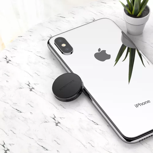 Borofone BH7 mágneses autós telefontartó, öntapadós talppal, fekete