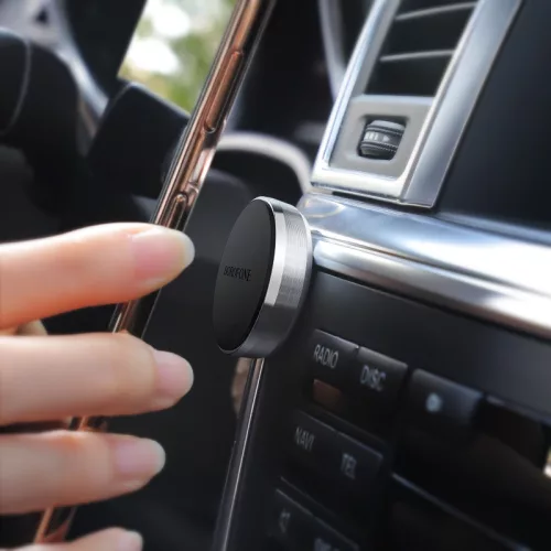 Borofone BH7 mágneses autós telefontartó, öntapadós talppal, fekete