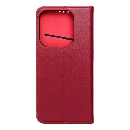Xiaomi Redmi Note 13 5G, Kinyitható kártyatartós tok, valódi bőrből - Piros - SMART PRO