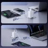 Hálózati töltő adapter 100W, 2x USB-C + USB-A, gyors töltés támogatás - Fehér - Baseus EnerFill FE11