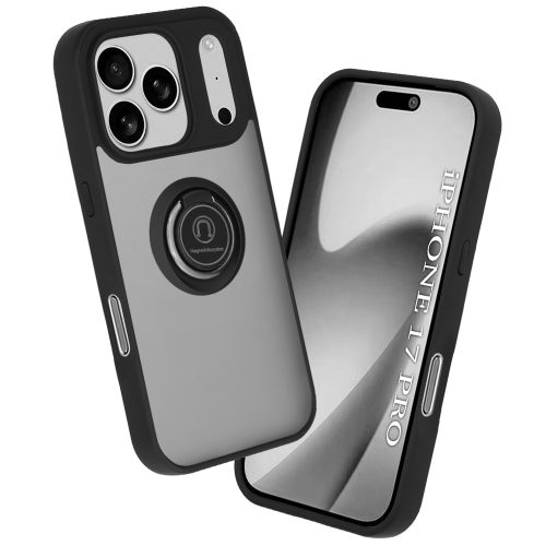 Techsuit - Glinth Ütésálló Gyűrűs tok - iPhone 17 Pro Max - Fekete