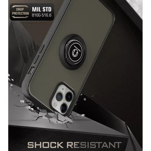 Techsuit - Glinth Ütésálló Gyűrűs tok - iPhone 17 Pro Max - Fekete
