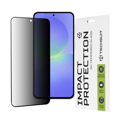 Techsuit – 111D Privacy teljes ragasztású üvegfólia – Samsung Galaxy A36 5G / A56 5G – Fekete