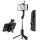 Techsuit - Selfie Bot (C01s) - Összecsukható, stabil tripod állvánnyal, Bluetooth távirányítóval és LED fénnyel, 107 cm - Fekete