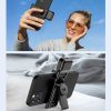 Techsuit - Selfie Bot (C01s) - Összecsukható, stabil tripod állvánnyal, Bluetooth távirányítóval és LED fénnyel, 107 cm - Fekete