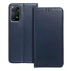 Samsung Galaxy A54 5G, Mágneses Kinyitható ECO bőr tok belső kártyatartó zsebbel - Sötétkék - Smart magneto 