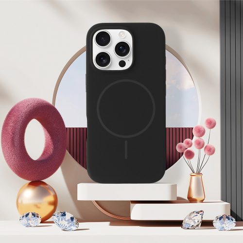 MagSafe Slim Szilikon tok iPhone 16 Pro - Fekete