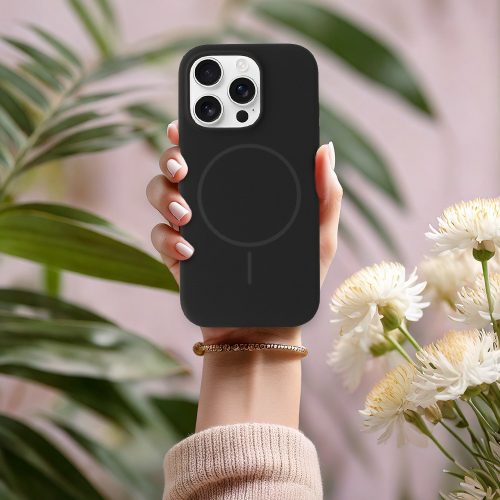 MagSafe Slim Szilikon tok iPhone 16 Pro - Fekete