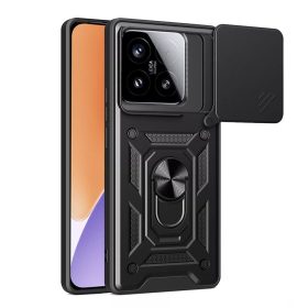   Modern Ütésálló Telefontok Állvánnyal és Kamera Védelemmel Xiaomi 15T Pro - Fekete