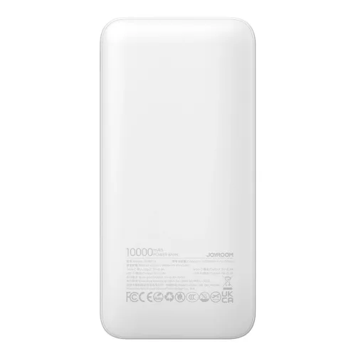 Joyroom JR-PBF12 10000mAh Powerbank 2 USB-A és 1 USB-C porttal - Fehér