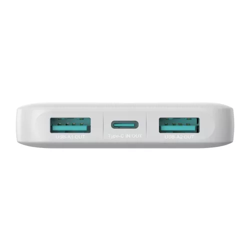 Joyroom JR-PBF12 10000mAh Powerbank 2 USB-A és 1 USB-C porttal - Fehér