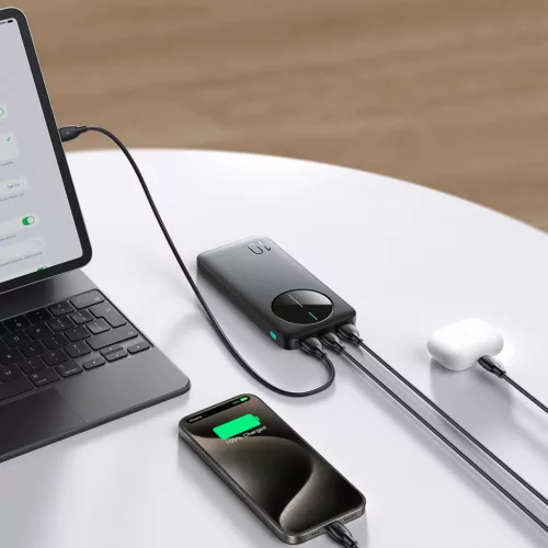 Joyroom JR-PBF12 10000mAh Powerbank 2 USB-A és 1 USB-C porttal - Fehér