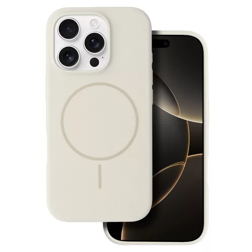 Magsafe Slim Szilikon tok iPhone 15 Pro - Bézs