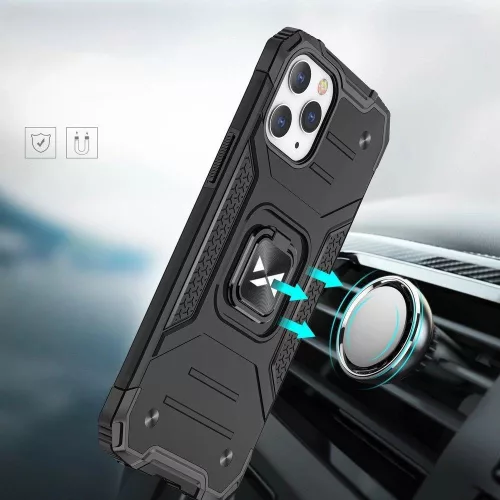 Wozinsky Ring Armor ütésálló tok kitámasztó gyűrűvel - Ezüst - iPhone 13